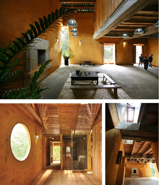 The interior of the community house, at the same time a homestay in Nam Dam village